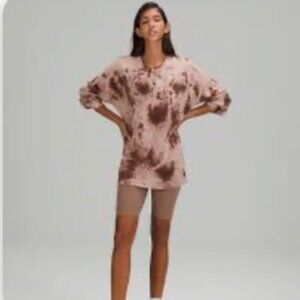 lululemon perfectly oversized crew tie dye pink
